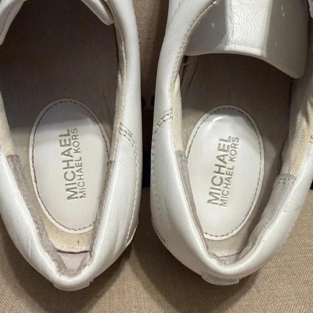 Michael Kors Women’s White Leather Sneakers, Size 9M
